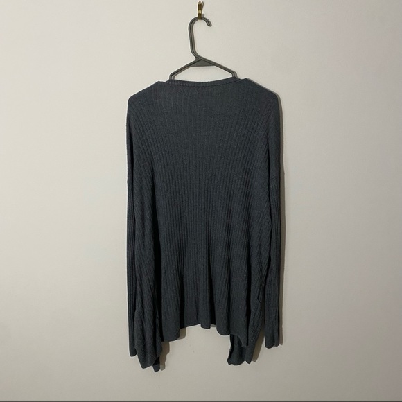 Mudd Open Face Gray Ribbed Cardigan M - Picture 7 of 7